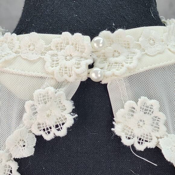 Altar’d State Slip Dress Women SMALL Off-White Lace Sleeveless Knee Length Lined - Picture 8 of 15